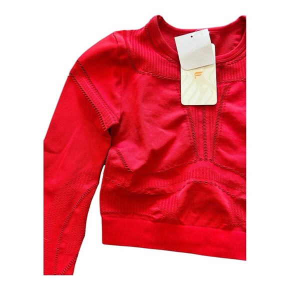 Fabletics Jaymee Mesh Long-Sleeve Cropped Top NEW With Tags Size Small - Picture 4 of 7